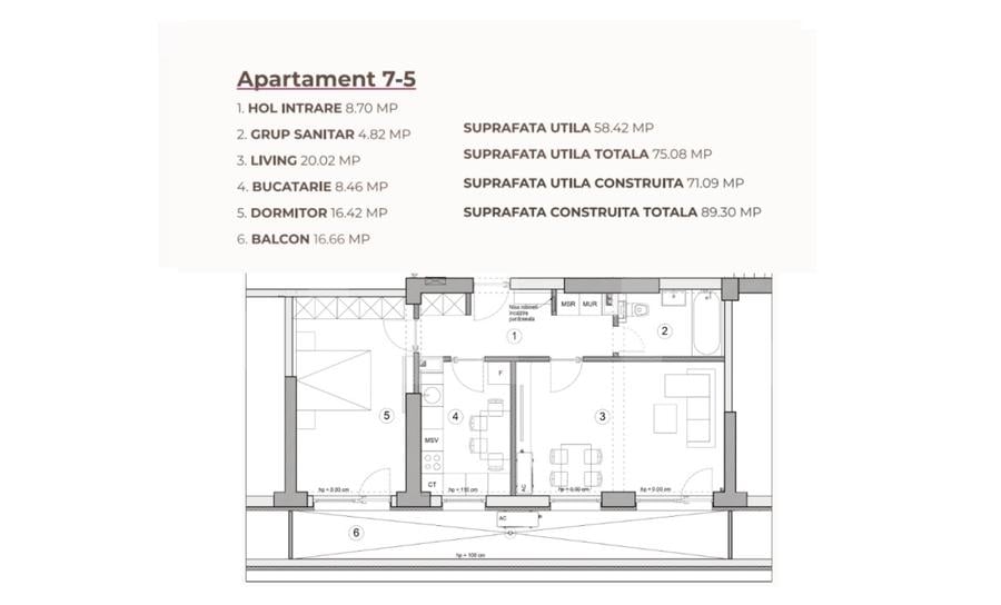 Apartament 2 camere, 75.08 mp, ansamblu 0% Comision Achiziție, Calea Severinului