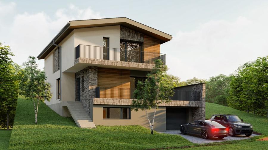 Casa individuala D+P+E cu garaj 220 mp utili, 550mp teren - Chinteni
