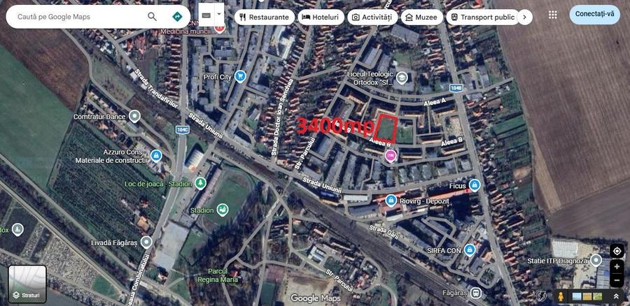 Fagaras, teren 3400mp intre blocuri pe str. Negoiu, toate utilitatile