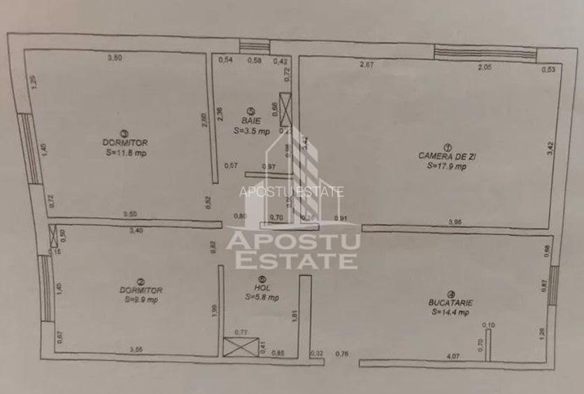 Apartament cu 3 camere, decomandat,centrala proprie,Spitalul Judetean - 8