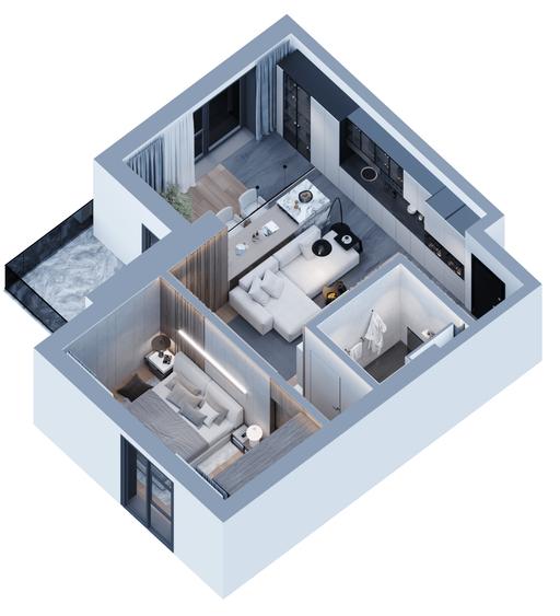 Apartament Nou 2 camere de vanzare Tg Cucu - Podul de Fier