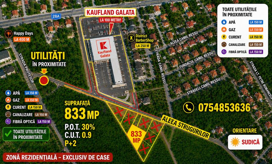 GALATA-ALEEA Strugurilor , 833 mp , perfect plan ,ideal investitie,165.000 EURO