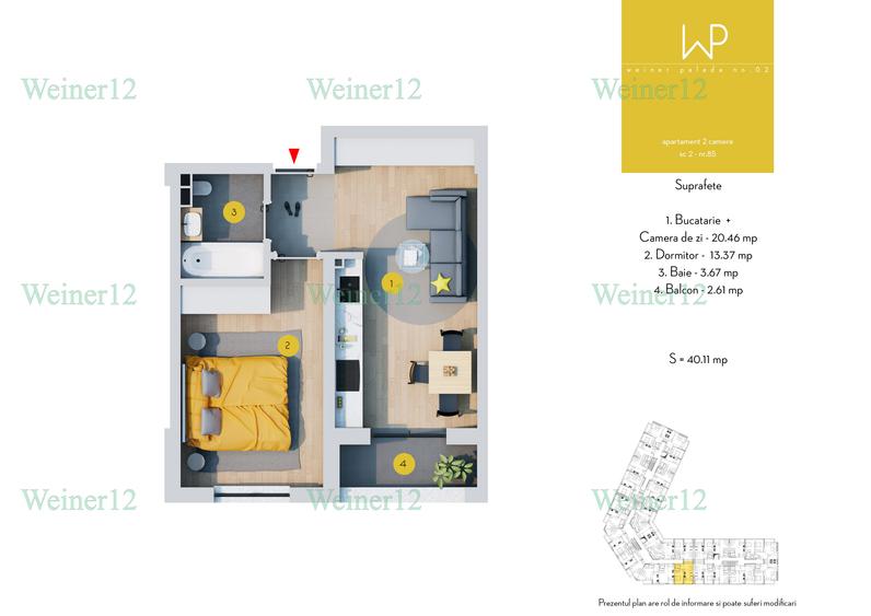 Apartament 2 camere Tip Studio Direct Dezvoltator Militari Vest Group