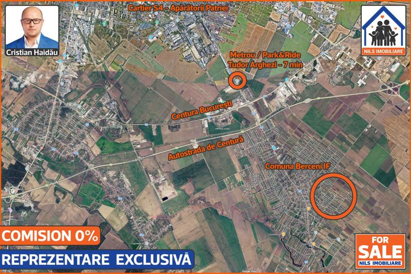 Teren pt casa in Comuna Berceni Ilfov | 350mp (21.4x16.4) | Comision 0