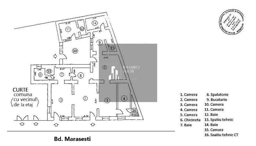 Apartament 146mp -7 camere - Bulevadul Marasesti - comercial birouri-