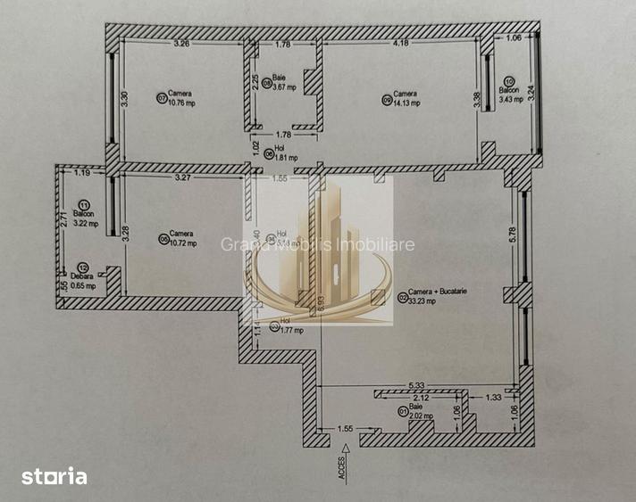 Apartament cu 4 camere si 2 bai | 84 mp | decomandat | zonă centrală - 15