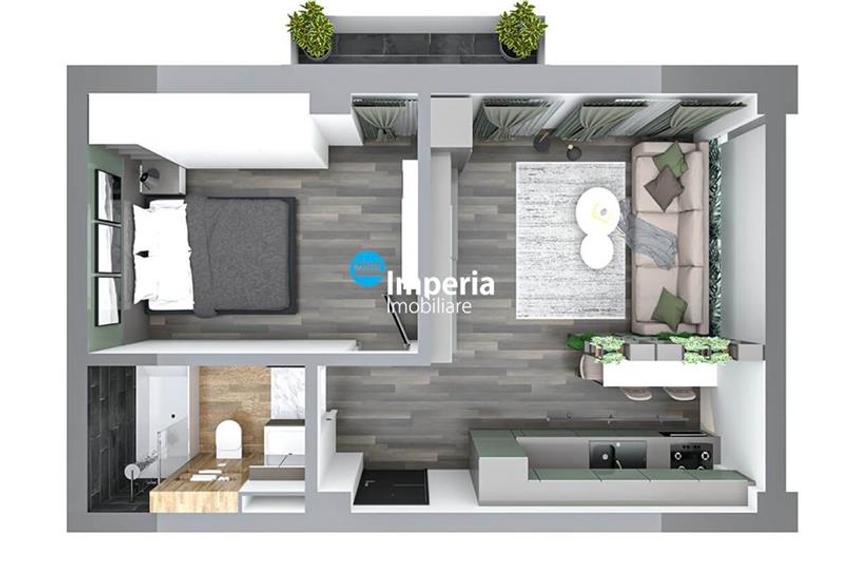 Apartament de vanzare,1 camera cu terasa, bloc nou, Pacurari Kaufland