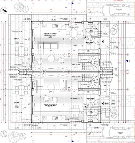 Duplex pe 3 niveluri, 4 camere, predare semifinisat, 183 mp, 300 teren, Chinteni