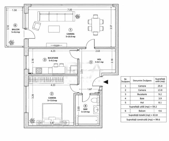 Apartament 2 Camere | Exigent Plaza Faza 5 | Decomandat |