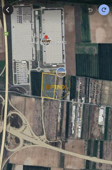 Teren 40000 mp autostrada A1 langa depozitele Emag si CTPark