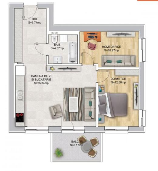 Luxuria Residence, 3 camere IDEAL INVESTITIE, 71 mp, etaj 2, terasa, garaj
