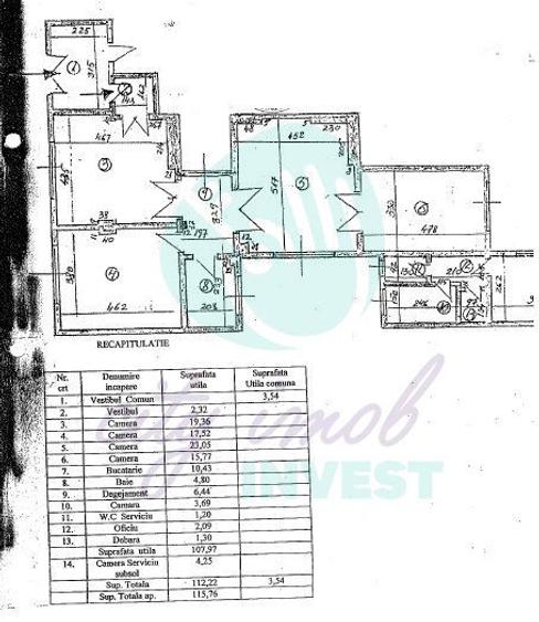 Apartament 4 camere potrivit pentru investitie, Piata Romana