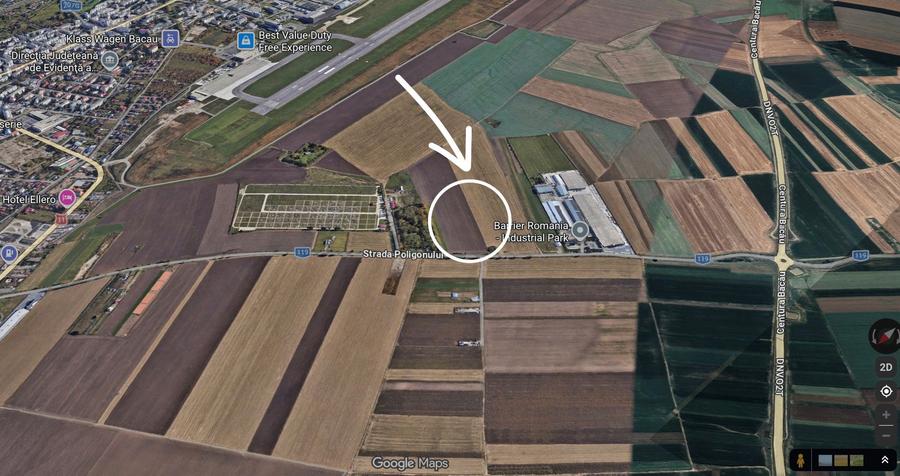 Teren intravilan de inchiriat 44700 mp langa centura Bacaului