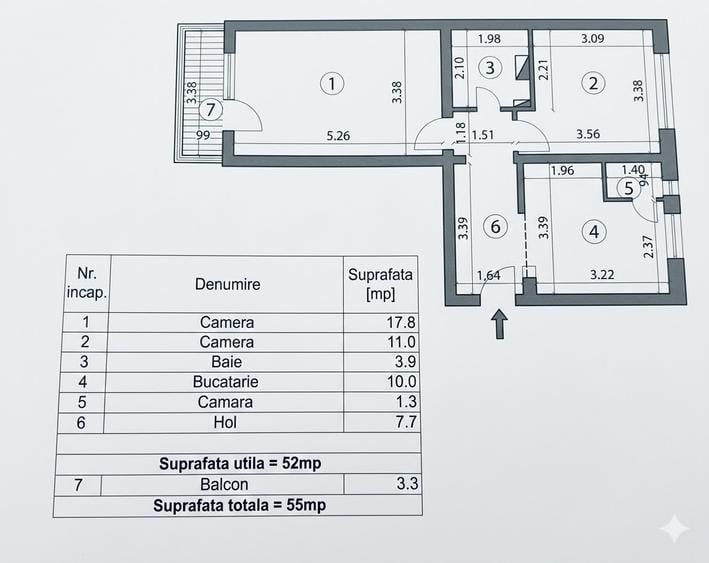 APARTAMENT 2 CAMERE DECOMANDAT - ASTRA