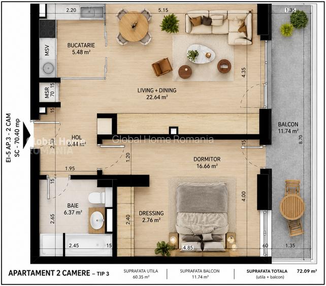 Gemina by the Lake | Apartament 2 camere | Pipera Plaza | Rond OMW - 4