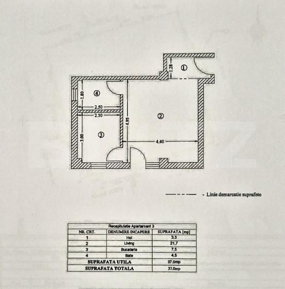 Apartament 1 cameră, 37 mp + curte proprie 83 mp, zona Galata
