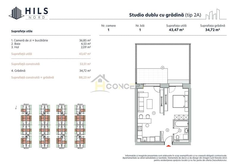 Apartament cu 2 camere in ansablu rezidential, Lemon Retail Park