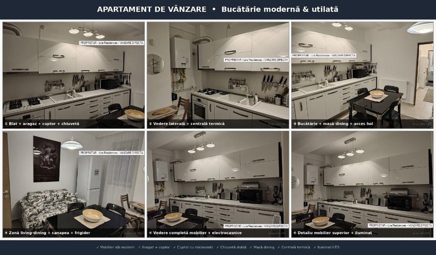 Apartament 2 camere Lira Residences | Mobilat complet | Decomandat | 61 mp