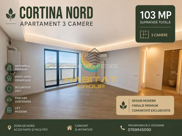 Vânzare Apartament 3 camere in Cortina Nord | Pipera | 77 mp - 2