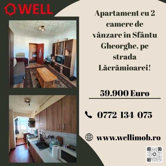 Apartament cu 2 camere de vânzare în Sfântu Gheorghe, pe strada Lăcrămioarei!