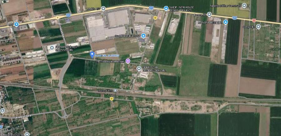 Teren industrial 5.880 mp cu acces direct A2–DN3 – Brănești, Ilfov