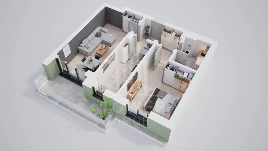 Vanzare apartament cu 2 camere. Rate la dezvoltator pe 7 ani.