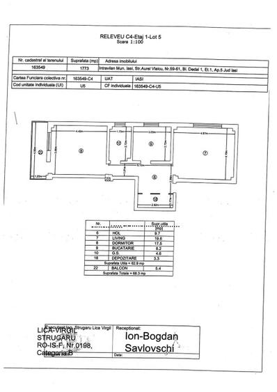 Ap. 2 cam. 68 mp, et 2/3, loc parcare (opțional), lift, 2 km de centru