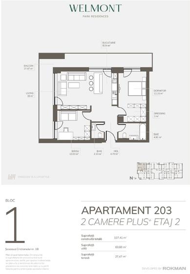 Dezvoltator, Apartament doua camere plus, Welmont/Rokman