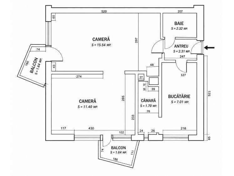 Proprietar vând apartament 2 camere ultracentral Parc 1 Decembrie 2 balcoane, AC