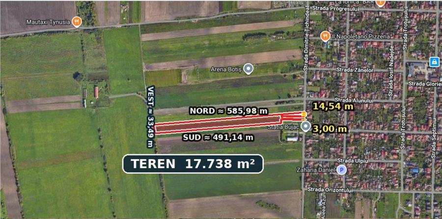 Oportunitate de investiție: Teren de 17.738 mp în Arad, cartierul Bujac