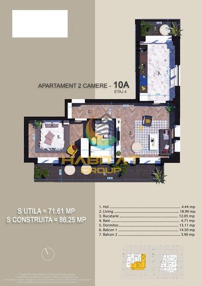 Pallady 2 camere 53 mp + terasa 19 mp langa Parcul Teilor