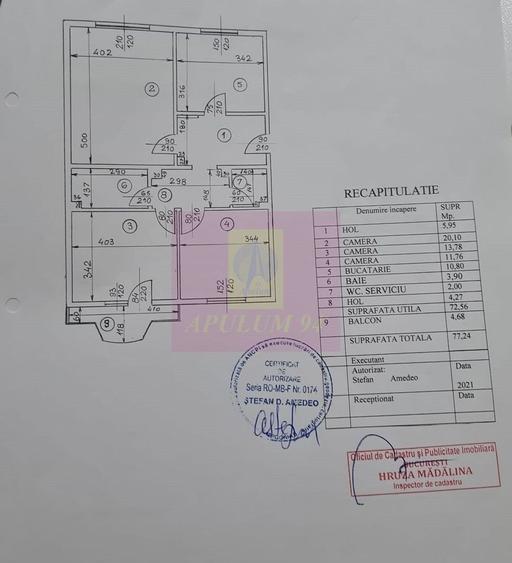 Vanzare apartament 3camere Nerva Traian