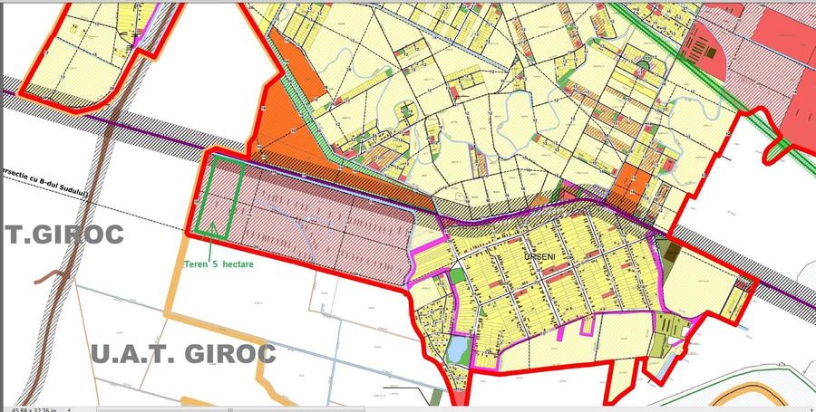 5 hectare de teren compact în Urseni, la viitorul DJ Giroc–Urseni