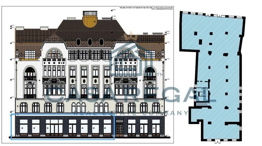 Spațiu comercial ultracentral, 730 mp utili, Palatul Ullmann