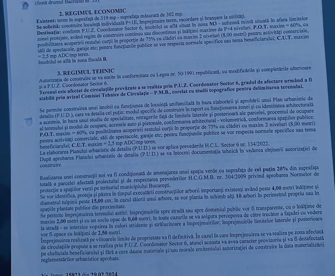 Teren intravilan 302 mp , urbanism , P+4, toate utilitățile, Apusului , sect 6