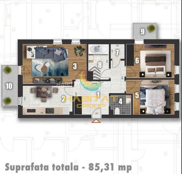 3 camere bloc nou 2 bai 2 balcoane la 4 minute de Stb - 2