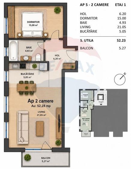 Apartament cu 2 camere de vânzare zonă semicentrală -Mărăști