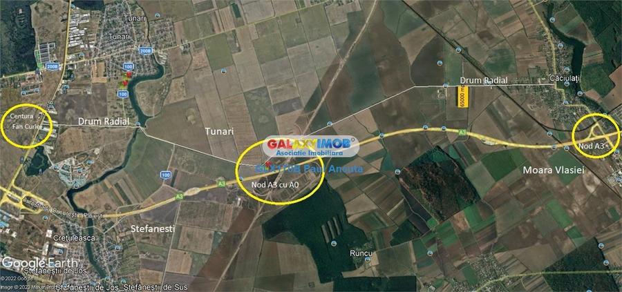 Teren Moara Vlasiei 65000 mp Industrial utilitati apropiere Nod A3