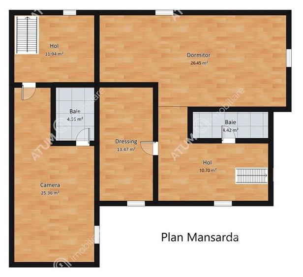 Casa cu 6 camere si 961 mp teren in zona Trei Stejari din Sibiu