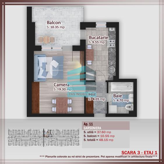 Garsoniera Generoasa 48 Mp,Terasa 10 Mp, Titan -Pallady,Metrou