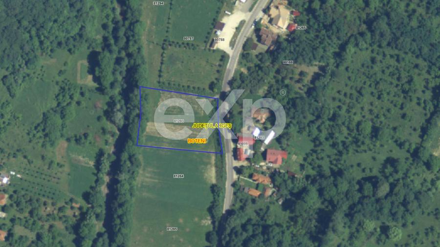 Teren intravilan la tara in Arges - 3.565 mp in comuna Boteni