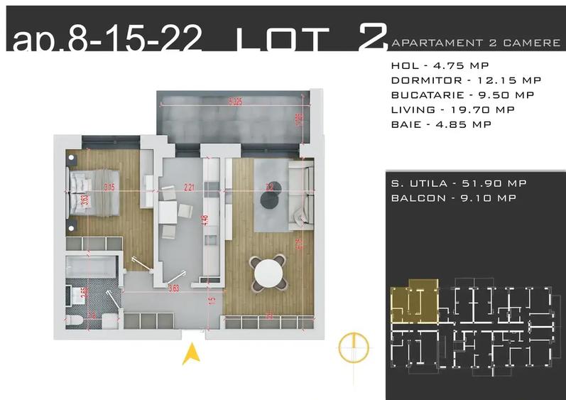 Apartament 2 camere Theodor Pallady metrou Nicolae Teclu