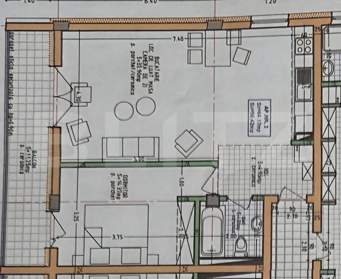 Apartament de vânzare Bloc nou – 2 camere, 56,42mp utili