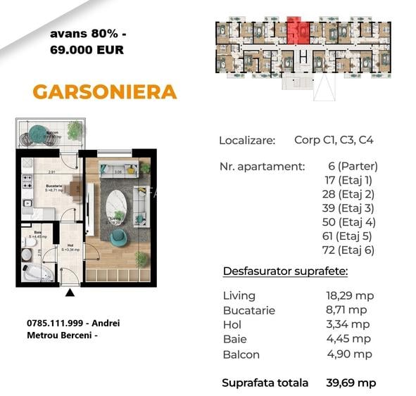 Metrou Berceni 400m - 2 camere 63.2mp bloc nou 2026 - 9