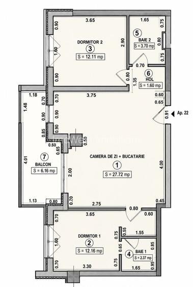 Calea Martirilor–ESO | 3 Camere | 2 Băi | Terasă | Parcare | Bloc 2018 - 16