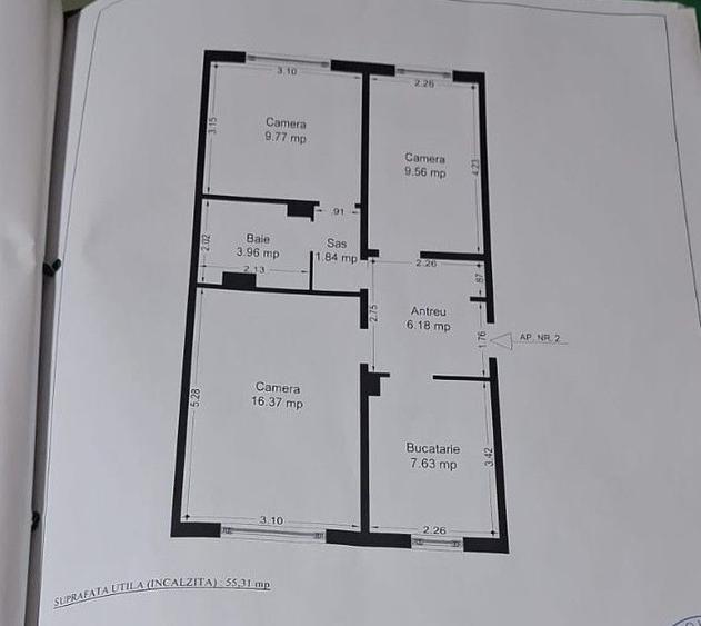 COMISION 0%  3 Camere 57 mp | Parter | Centrală Proprie  Zona Lipovei