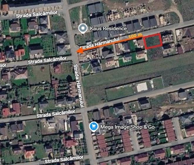 Teren intravilan 500 mp în Cartier Izvor, Tărlungeni – P+2, acces pe două laturi