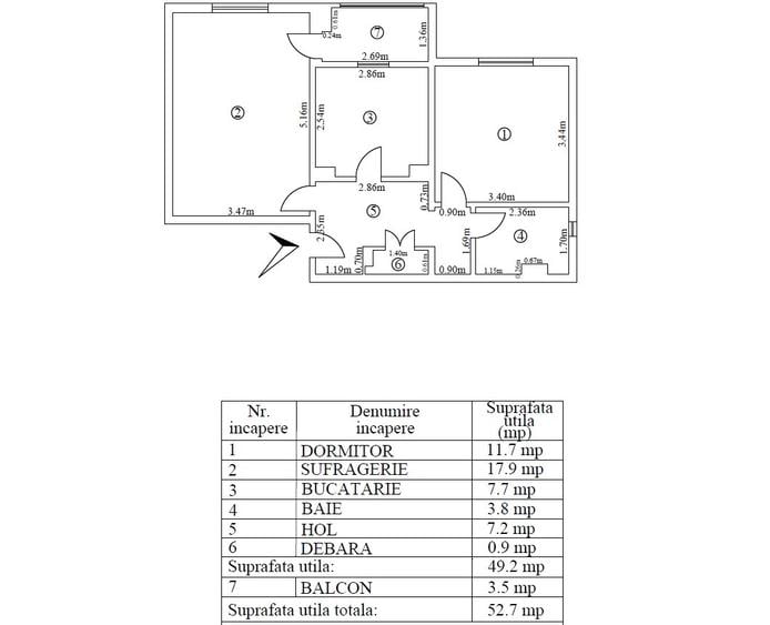 Ap. 2 decomandate Siderurgistilor, 53 mp