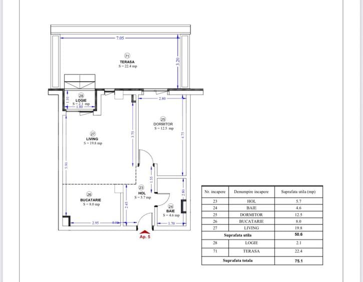 Apartament de vanzare, 50 mp, zona Torontaluli