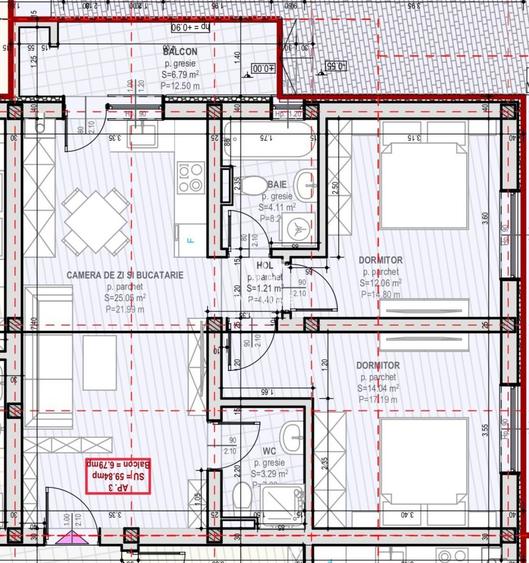 Apartament 3 camere, 2 bai - Zona Unirii, Selimbar